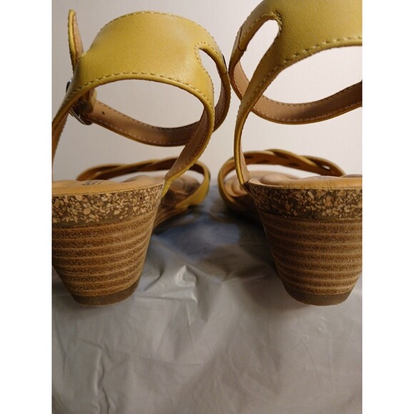 EARTH WMS-6M MUSTARD YELLOW OPEN TOE SANDALS  WEDGE,ANKLE STRAPPY - Picture 11 of 16